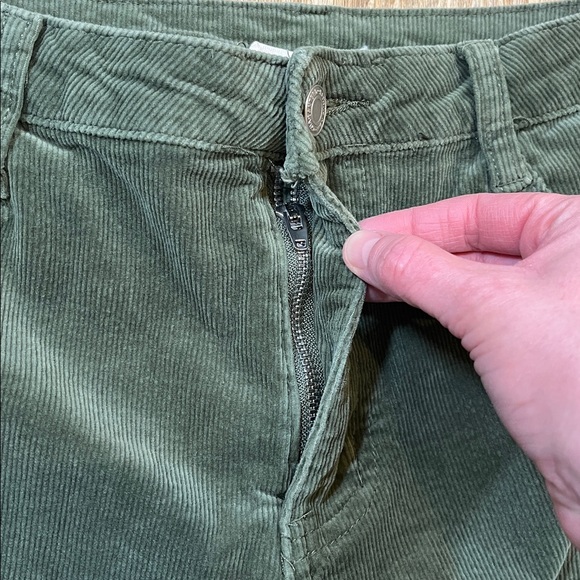 Saints & Hearts Green Extreme Flare Corduroy Pants Large L Distressed Hem EUC - Picture 4 of 13